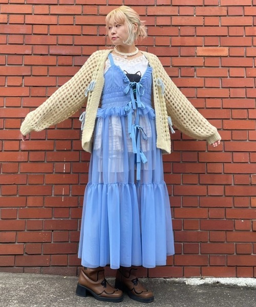 Candy Stripper（キャンディストリッパー）の「TULLE LINGERIE ドレス（ワンピース・レディース・ブラック/ブルー/グレー/アイボリー・FREE）」の18枚目の写真