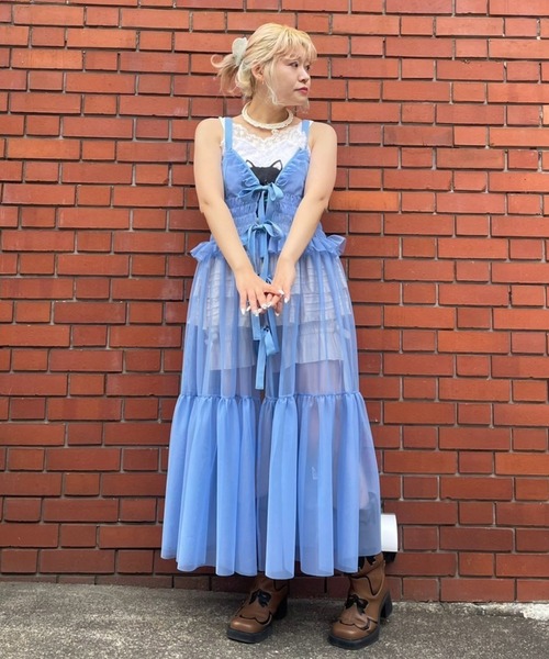 Candy Stripper（キャンディストリッパー）の「TULLE LINGERIE ドレス（ワンピース・レディース・ブラック/ブルー/グレー/アイボリー・FREE）」の17枚目の写真