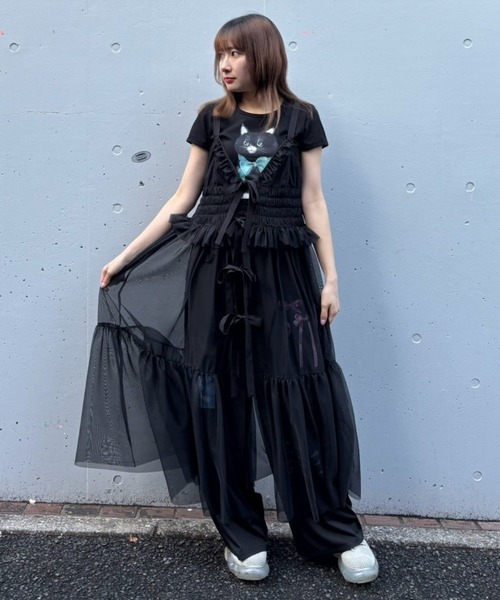 Candy Stripper（キャンディストリッパー）の「TULLE LINGERIE ドレス（ワンピース・レディース・ブラック/ブルー/グレー/アイボリー・FREE）」の22枚目の写真