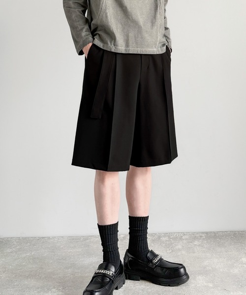 Classical Origin(クラシカルオリジン)の「【Classical Origin】「涼やか上品。」ベルト付きルーズシルエットショートスラックス/Belted Design Loose Silhouette Short Slacks(その他パンツ・メンズ・チャコールグレー/ブラック・LARGE/SMALL/MEDIUM)」の7枚目の写真