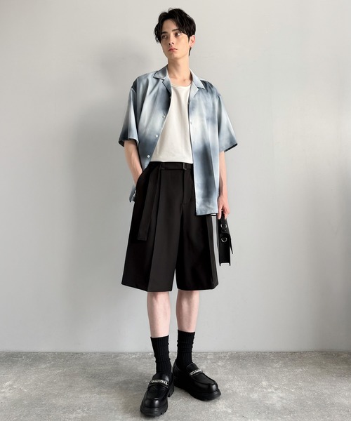 Classical Origin(クラシカルオリジン)の「【Classical Origin】「涼やか上品。」ベルト付きルーズシルエットショートスラックス/Belted Design Loose Silhouette Short Slacks(その他パンツ・メンズ・チャコールグレー/ブラック・LARGE/SMALL/MEDIUM)」の5枚目の写真