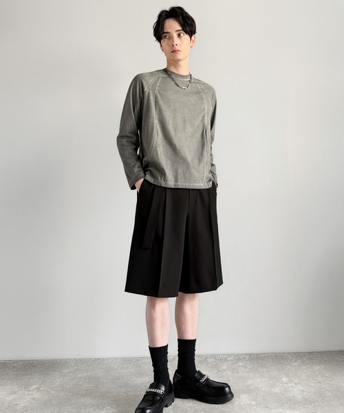 Classical Origin(クラシカルオリジン)の「【Classical Origin】「涼やか上品。」ベルト付きルーズシルエットショートスラックス/Belted Design Loose Silhouette Short Slacks(その他パンツ・メンズ・チャコールグレー/ブラック・LARGE/SMALL/MEDIUM)」の8枚目の写真