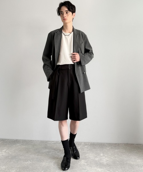 Classical Origin(クラシカルオリジン)の「【Classical Origin】「涼やか上品。」ベルト付きルーズシルエットショートスラックス/Belted Design Loose Silhouette Short Slacks(その他パンツ・メンズ・チャコールグレー/ブラック・LARGE/SMALL/MEDIUM)」の10枚目の写真