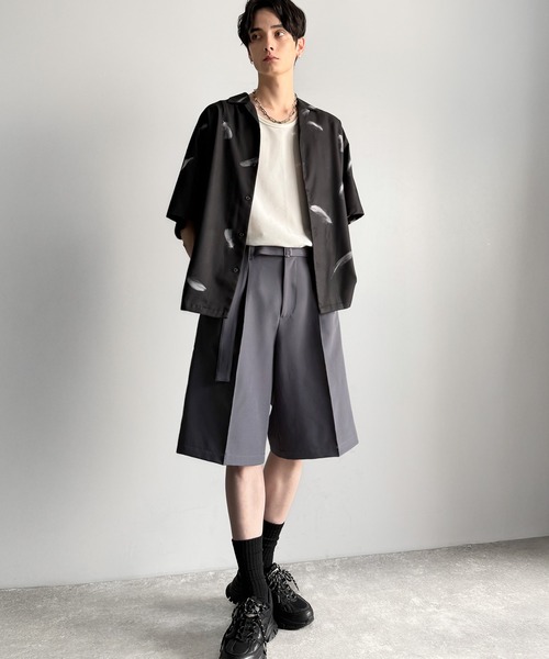 Classical Origin(クラシカルオリジン)の「【Classical Origin】「涼やか上品。」ベルト付きルーズシルエットショートスラックス/Belted Design Loose Silhouette Short Slacks(その他パンツ・メンズ・チャコールグレー/ブラック・LARGE/SMALL/MEDIUM)」の16枚目の写真