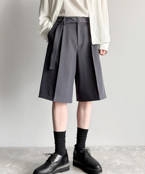 Classical Origin(クラシカルオリジン)の「【Classical Origin】「涼やか上品。」ベルト付きルーズシルエットショートスラックス/Belted Design Loose Silhouette Short Slacks(その他パンツ・メンズ・チャコールグレー/ブラック・LARGE/SMALL/MEDIUM)」の12枚目の写真