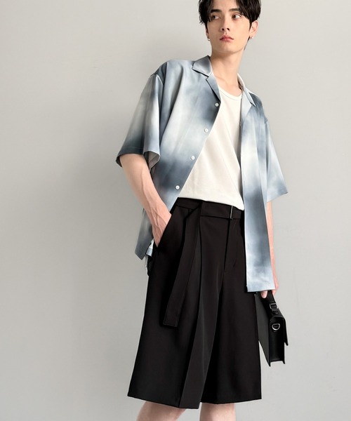 Classical Origin(クラシカルオリジン)の「【Classical Origin】「涼やか上品。」ベルト付きルーズシルエットショートスラックス/Belted Design Loose Silhouette Short Slacks(その他パンツ・メンズ・チャコールグレー/ブラック・LARGE/SMALL/MEDIUM)」の4枚目の写真