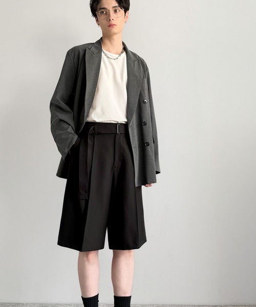 Classical Origin(クラシカルオリジン)の「【Classical Origin】「涼やか上品。」ベルト付きルーズシルエットショートスラックス/Belted Design Loose Silhouette Short Slacks(その他パンツ・メンズ・チャコールグレー/ブラック・LARGE/SMALL/MEDIUM)」の9枚目の写真