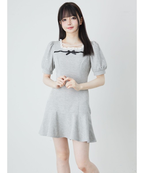 Ank Rouge（アンクルージュ）の「ドーリーリボンカットOP（ワンピース・レディース・ピンク/グレー/ブラック・M）」の16枚目の写真