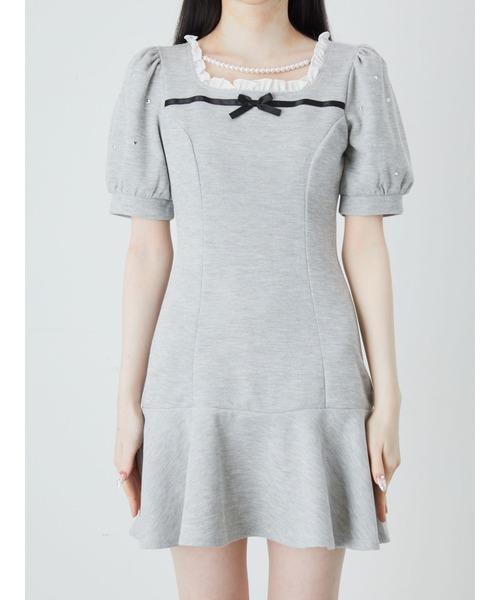 Ank Rouge（アンクルージュ）の「ドーリーリボンカットOP（ワンピース・レディース・ピンク/グレー/ブラック・M）」の6枚目の写真