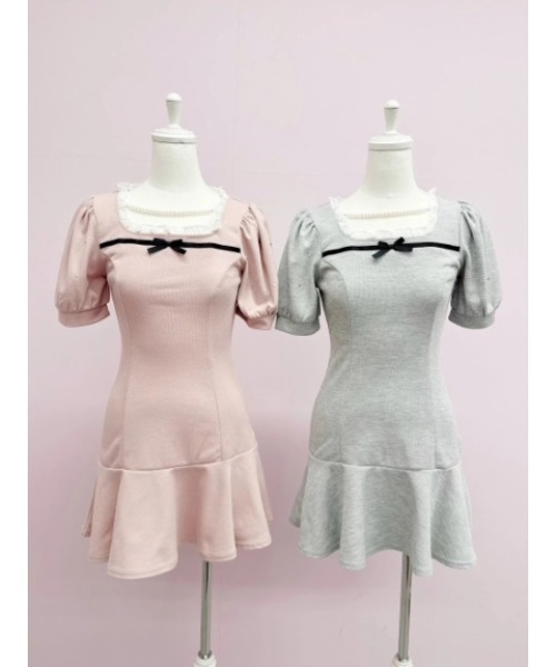 Ank Rouge（アンクルージュ）の「ドーリーリボンカットOP（ワンピース・レディース・ピンク/グレー/ブラック・M）」の19枚目の写真