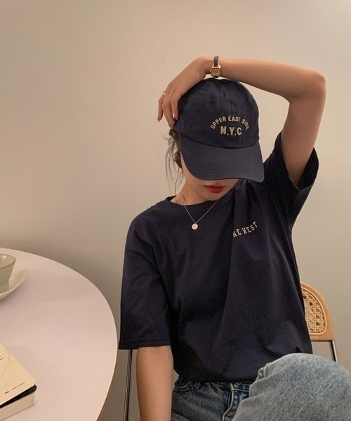 maison de LATIR（メゾンドラティール）の「半袖ロゴTシャツ（Tシャツ/カットソー・レディース・ホワイト/ネイビー・ONESIZE）」の10枚目の写真