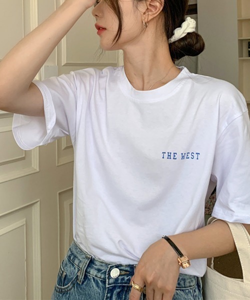 maison de LATIR（メゾンドラティール）の「半袖ロゴTシャツ（Tシャツ/カットソー・レディース・ホワイト/ネイビー・ONESIZE）」の12枚目の写真