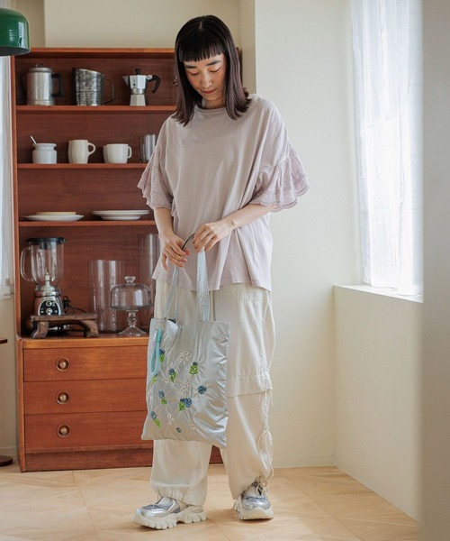 美品　一度着用　fitmore オーガンジーフリルレイヤードスウェット　白 オーガンジーフリルレイヤードスウェット【宅配便】 | Fit more