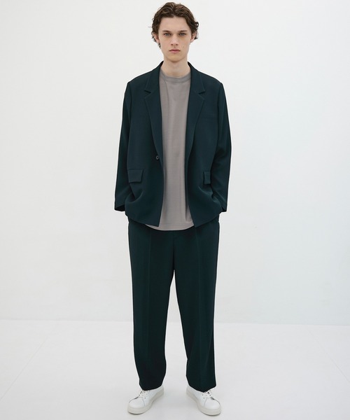 A15494 美品 ユナイテッドトウキョウ　2タックイージースラックス　黒 4 SCHONHERR WOOL 2タックイージーパンツ(1 DARK GREY): : メンズ