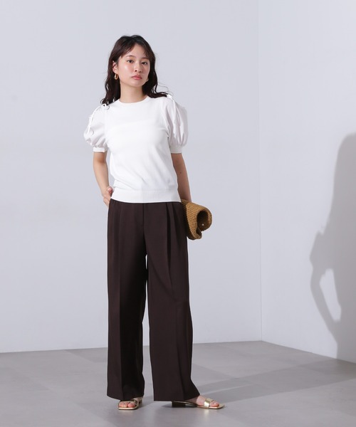 N.(N. Natural Beauty Basic)(エヌエヌナチュラルビューティーベーシック)の「オープンショルダードッキングニット(ニット/セーター・レディース・ブラック/ブルー/ホワイト・MEDIUM)」の5枚目の写真