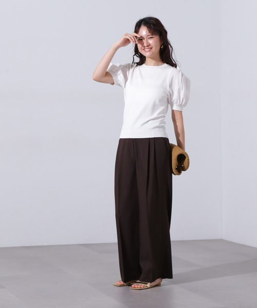 N.(N. Natural Beauty Basic)(エヌエヌナチュラルビューティーベーシック)の「オープンショルダードッキングニット(ニット/セーター・レディース・ブラック/ブルー/ホワイト・MEDIUM)」の7枚目の写真