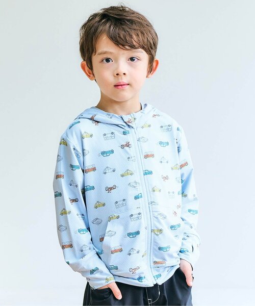 apres les cours(アプレレクール)の「【UVカット】ひんやりUVパーカー(パーカー・キッズ・アイボリー/サックスブルー/ラベンダー・80/90/100/110/120/130)」の2枚目の写真