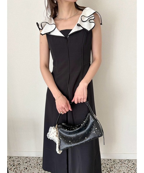 【大人気完売♡着用2回】エステラケー　Bonnieバイカラースカラップワンピース バイカラーポケットニットミニワンピース（ワンピース）｜Darich