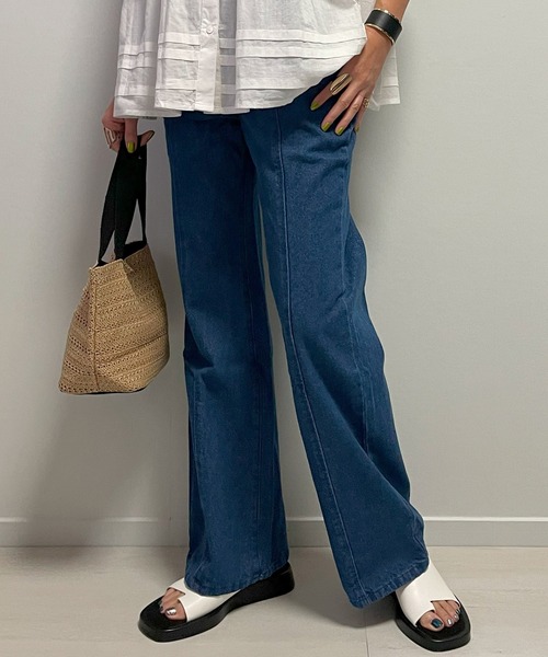 Fizz（フィズ）の「【Fizz/フィズ】　センターシームデニムパンツ（デニムパンツ・レディース・ブルー/ブラック・M/L）」の9枚目の写真