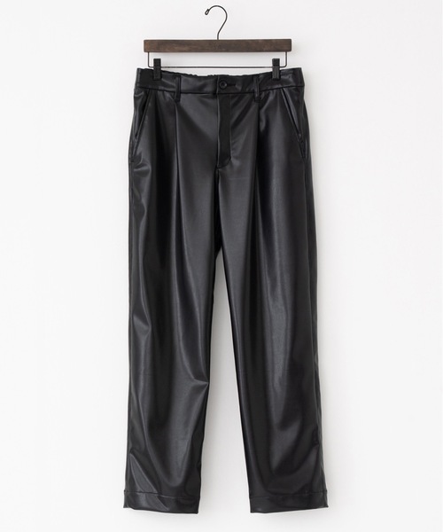 RYU(リュー)の「vegan leather tapered slacks(その他パンツ・メンズ・ブラック/スモークピンク・2/4)」の7枚目の写真