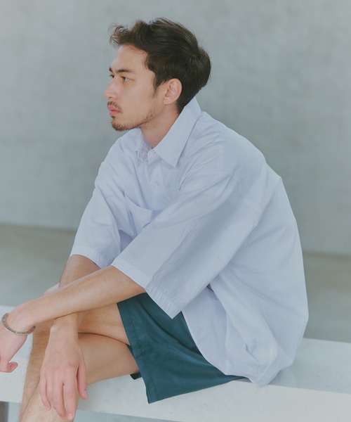 NewAnce(ニュアンス)の「【NewAnce】Typewriter Half Sleeve Shirts(シャツ/ブラウス・メンズ・サックスブルー/チャコールグレー/ホワイト/ブラウン・L/M)」の2枚目の写真