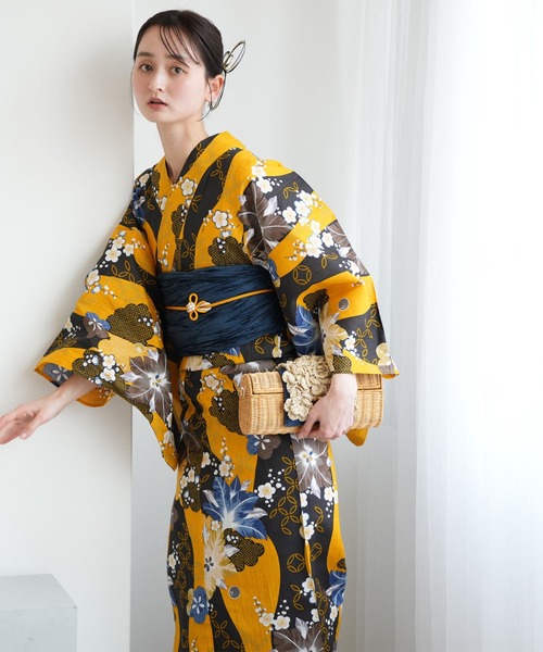 utatane（ウタタネ）の「選べる浴衣3点セット ニコアンティークオリジナル 国内染色（浴衣・レディース・レッド系1/グレー系2/レッド系2/ブルー系2/グリーン系1/パープル系2/ブラック系2/イエロー系2/ネイビー系2/ブルー系3/グリーン系2/パープル系1/ブラック系3/グレー系1/ネイビー系1/ブルー系5/イエロー系1/オレンジ系1/オレンジ系3/オレンジ系2/ブルー系6/パープル系3/ブラック系1/ブルー系1/ブルー系4・FREE）」の20枚目の写真