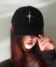 lilful（リルフル）の「シルバートゥインクルモチーフ ダメージ加工 ベースボールキャップ（キャップ）」