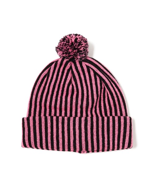 INFIELDER DESIGN(インフィールダーデザイン)の「【1/15値下げ】【別注】INFIELDER DESIGN / STRIPE PON CAP(ニットキャップ/ビーニー・レディース・イエロー/ピンク・ONE SIZE)」の5枚目の写真