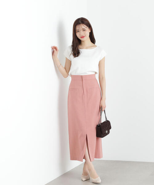 PROPORTION BODY DRESSING(プロポーションボディドレッシング)の「デコルテ総針ニット / 1215170513(ニット/セーター・レディース・ホワイト系その他/レッド/ネイビー・FREE)」の6枚目の写真