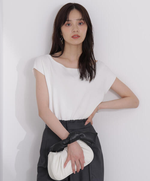 PROPORTION BODY DRESSING(プロポーションボディドレッシング)の「デコルテ総針ニット / 1215170513(ニット/セーター・レディース・ホワイト系その他/レッド/ネイビー・FREE)」の8枚目の写真