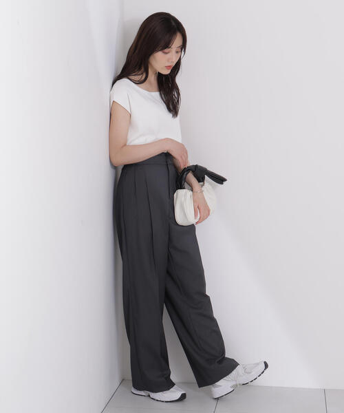 PROPORTION BODY DRESSING(プロポーションボディドレッシング)の「デコルテ総針ニット / 1215170513(ニット/セーター・レディース・ホワイト系その他/レッド/ネイビー・FREE)」の9枚目の写真