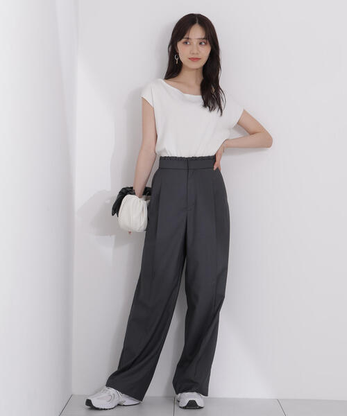 PROPORTION BODY DRESSING(プロポーションボディドレッシング)の「デコルテ総針ニット / 1215170513(ニット/セーター・レディース・ホワイト系その他/レッド/ネイビー・FREE)」の10枚目の写真
