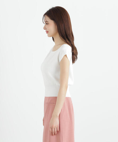 PROPORTION BODY DRESSING(プロポーションボディドレッシング)の「デコルテ総針ニット / 1215170513(ニット/セーター・レディース・ホワイト系その他/レッド/ネイビー・FREE)」の12枚目の写真