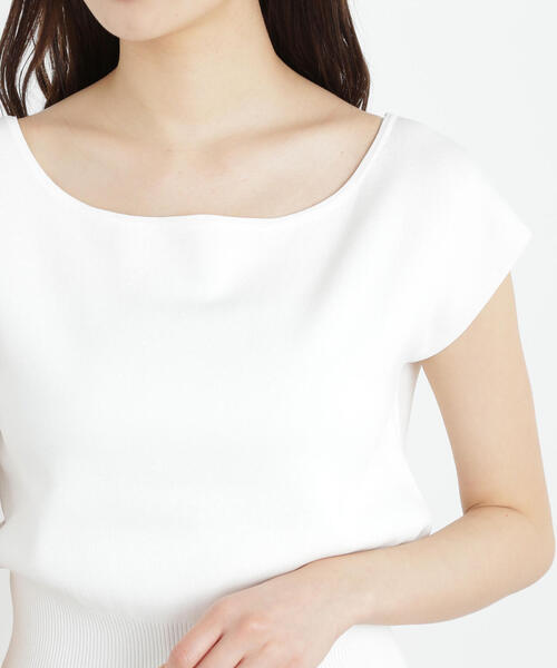 PROPORTION BODY DRESSING(プロポーションボディドレッシング)の「デコルテ総針ニット / 1215170513(ニット/セーター・レディース・ホワイト系その他/レッド/ネイビー・FREE)」の14枚目の写真