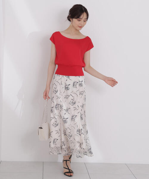 PROPORTION BODY DRESSING(プロポーションボディドレッシング)の「デコルテ総針ニット / 1215170513(ニット/セーター・レディース・ホワイト系その他/レッド/ネイビー・FREE)」の19枚目の写真