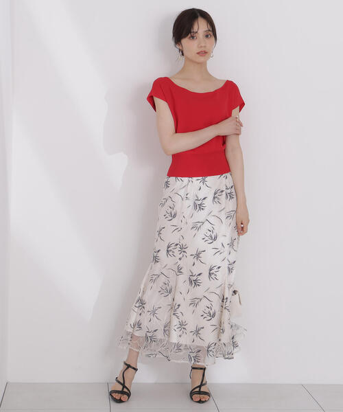 PROPORTION BODY DRESSING(プロポーションボディドレッシング)の「デコルテ総針ニット / 1215170513(ニット/セーター・レディース・ホワイト系その他/レッド/ネイビー・FREE)」の20枚目の写真