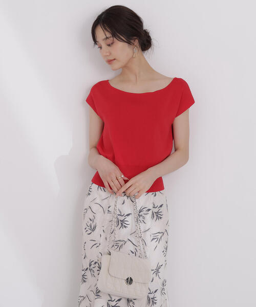PROPORTION BODY DRESSING(プロポーションボディドレッシング)の「デコルテ総針ニット / 1215170513(ニット/セーター・レディース・ホワイト系その他/レッド/ネイビー・FREE)」の21枚目の写真