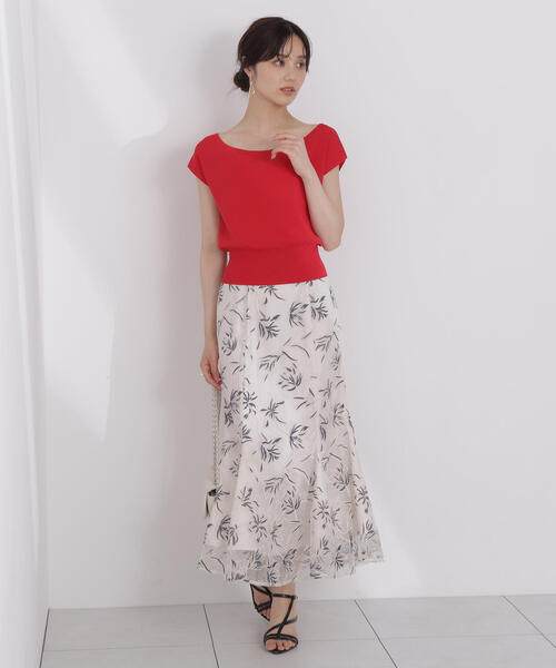 PROPORTION BODY DRESSING(プロポーションボディドレッシング)の「デコルテ総針ニット / 1215170513(ニット/セーター・レディース・ホワイト系その他/レッド/ネイビー・FREE)」の22枚目の写真