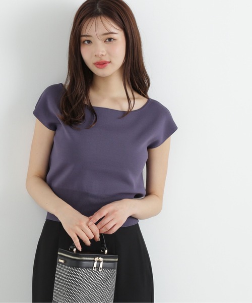 PROPORTION BODY DRESSING(プロポーションボディドレッシング)の「デコルテ総針ニット / 1215170513(ニット/セーター・レディース・ホワイト系その他/レッド/ネイビー・FREE)」の3枚目の写真
