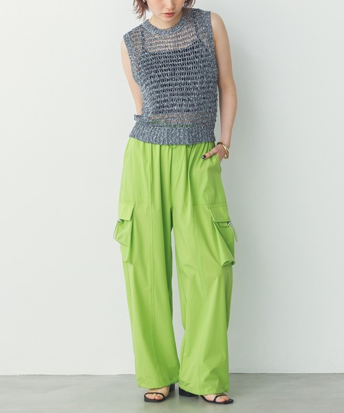 hunch（ハンチ）の「【接触冷感】パラシュートパンツ（その他パンツ・レディース・モカ/オフホワイト/ライム/ブラック・FREE）」の8枚目の写真