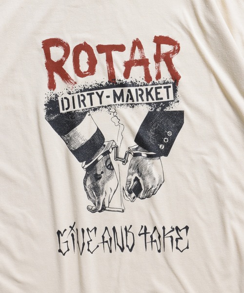 ROTAR（ローター）の「DIRTY MARKET Tee（Tシャツ/カットソー・メンズ・オフホワイト/スミクロ/サンドベージュ・MEDIUM/LARGE/X-LARGE/SMALL）」の5枚目の写真