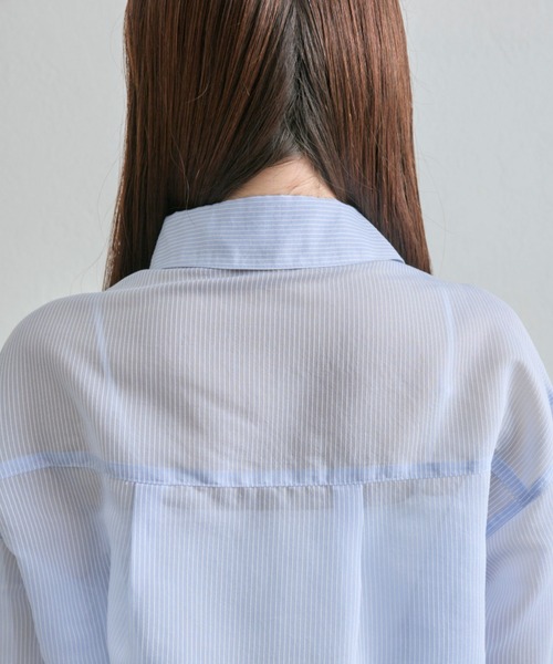 OLIVE des OLIVE（オリーブデオリーブ）の「ドロストクロップドシャツ（シャツ/ブラウス・レディース・ブラック/サックスブルー/オフホワイト・FREE）」の9枚目の写真