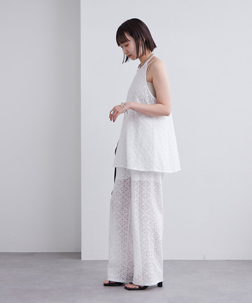 mystic(ミスティック)の「ホルターレースキャミチュニック(シャツ/ブラウス・レディース・オフホワイト/ブラック・FREE)」の18枚目の写真