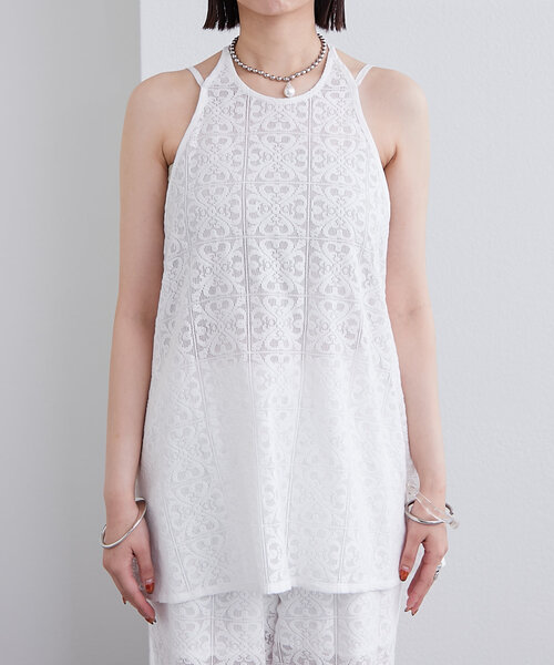 mystic(ミスティック)の「ホルターレースキャミチュニック(シャツ/ブラウス・レディース・オフホワイト/ブラック・FREE)」の13枚目の写真