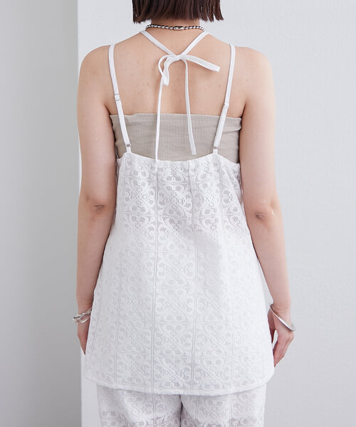mystic(ミスティック)の「ホルターレースキャミチュニック(シャツ/ブラウス・レディース・オフホワイト/ブラック・FREE)」の11枚目の写真