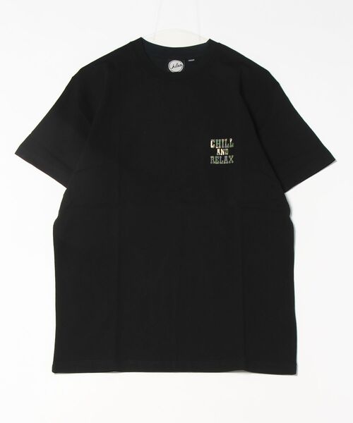 chillax（チラックス）の「【CHILLAX】カモフラ柄バックプリントショートスリーブTシャツ 半袖T（Tシャツ/カットソー・メンズ・ブラック/ホワイト・2/3）」の2枚目の写真