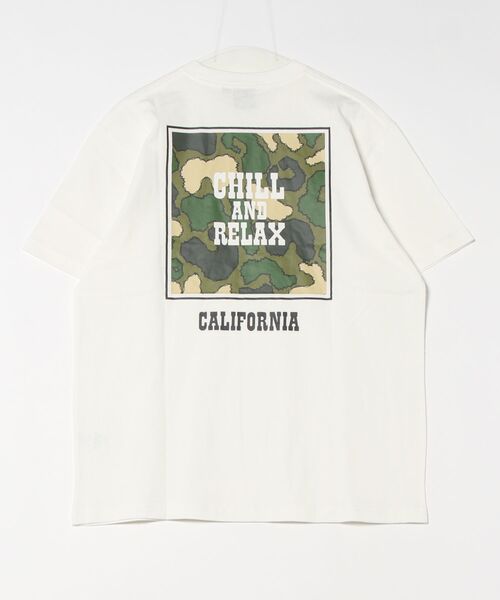 chillax（チラックス）の「【CHILLAX】カモフラ柄バックプリントショートスリーブTシャツ 半袖T（Tシャツ/カットソー・メンズ・ブラック/ホワイト・2/3）」の4枚目の写真