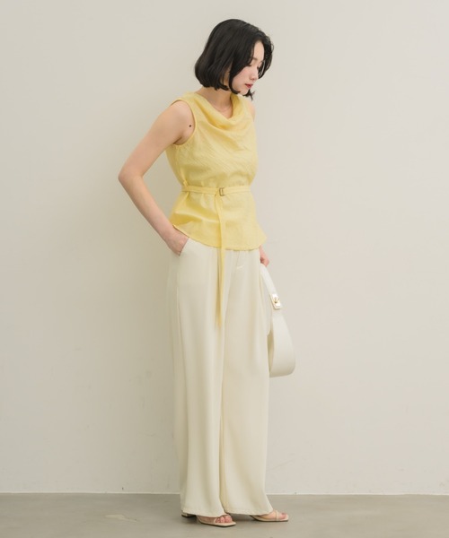 NEUNA（ヌナ）の「ワッシャードレープブラウス（シャツ/ブラウス・レディース・オフホワイト/チャコールグレー/ブルー/イエロー・FREE）」の22枚目の写真