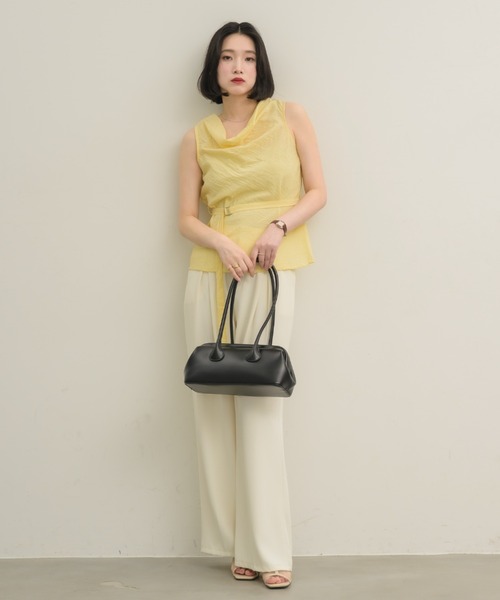 NEUNA（ヌナ）の「ワッシャードレープブラウス（シャツ/ブラウス・レディース・オフホワイト/チャコールグレー/ブルー/イエロー・FREE）」の14枚目の写真