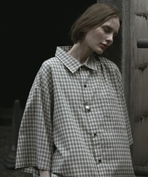 remer([)loose basic half sleeve shirt - cross check / [Yx[VbNn[tX[uVc - NX`FbN(Vc/uEX)